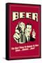 Beer Best Thing to Happen To Men Funny Retro Poster-Retrospoofs-Framed Stretched Canvas