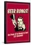 Beer Bongs 0 to Drunk in 3.5 Seconds Funny Retro Poster-Retrospoofs-Framed Poster