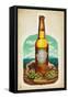 Beer Bottle and Ingredients - Portland, Oregon-Lantern Press-Framed Stretched Canvas