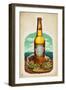 Beer Bottle and Ingredients - Portland, Oregon-Lantern Press-Framed Art Print