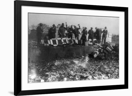 Beer Bottles Smashed During Prohibition Photograph - Washington, DC-Lantern Press-Framed Premium Giclee Print