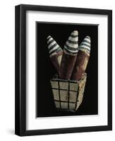 Beer Case Model Containing Three Vessels-null-Framed Giclee Print