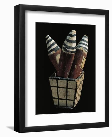 Beer Case Model Containing Three Vessels-null-Framed Giclee Print