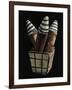 Beer Case Model Containing Three Vessels-null-Framed Giclee Print
