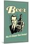 Beer Cheaper Than Therapy Funny Retro Poster-Retrospoofs-Mounted Poster