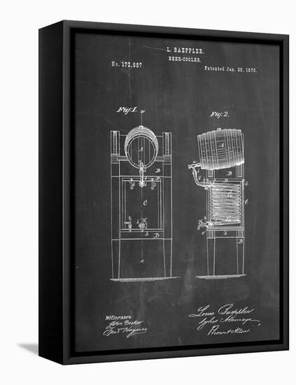 Beer Cooler Patent 1876-null-Framed Stretched Canvas