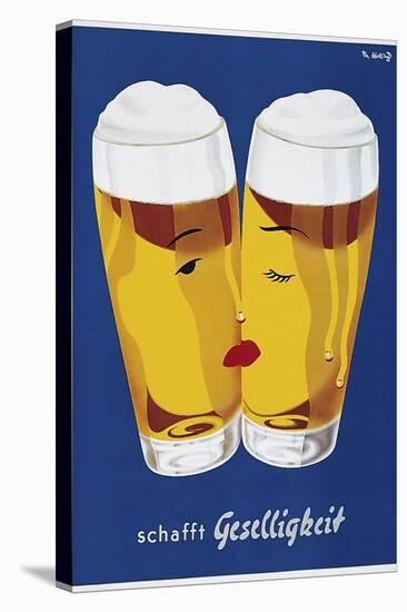 Beer Creates Sociability-Vintage Lavoie-Stretched Canvas