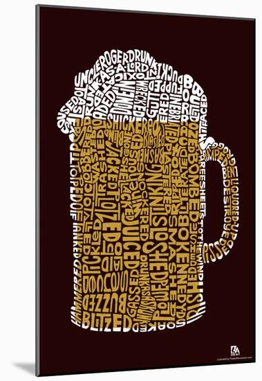 Beer Drinking Text Poster-null-Mounted Poster