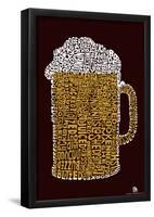 Beer Drinking Text Poster-null-Framed Poster