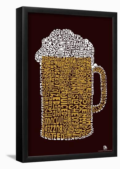 Beer Drinking Text Poster-null-Framed Poster