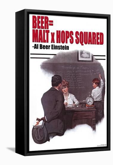 Beer Equals Malt Times Hops Squared-null-Framed Stretched Canvas