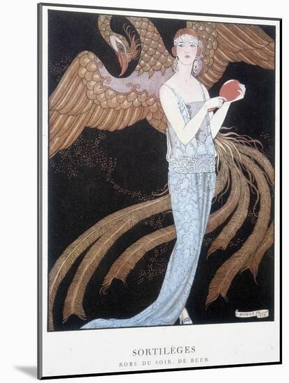 Beer Evening Dress: “” Sortileges”” - Illustration by George Barbier (1882-1932)., in “Gazette Du B-Georges Barbier-Mounted Giclee Print