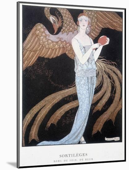 Beer Evening Dress: “” Sortileges”” - Illustration by George Barbier (1882-1932)., in “Gazette Du B-Georges Barbier-Mounted Giclee Print