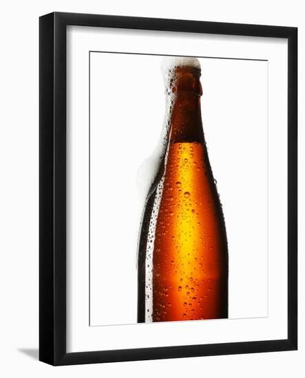 Beer Frothing Out of Bottle-Kröger & Gross-Framed Photographic Print