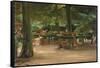 Beer Garden, 1905 (Oil on Board)-Max Liebermann-Framed Stretched Canvas