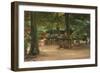 Beer Garden, 1905 (Oil on Board)-Max Liebermann-Framed Premium Giclee Print