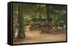 Beer Garden, 1905 (Oil on Board)-Max Liebermann-Framed Stretched Canvas