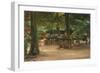 Beer Garden, 1905 (Oil on Board)-Max Liebermann-Framed Giclee Print