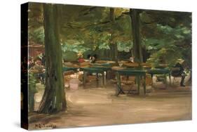 Beer Garden, 1905 (Oil on Board)-Max Liebermann-Stretched Canvas