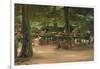 Beer Garden, 1905 (Oil on Board)-Max Liebermann-Framed Giclee Print