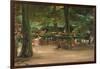 Beer Garden, 1905 (Oil on Board)-Max Liebermann-Framed Giclee Print