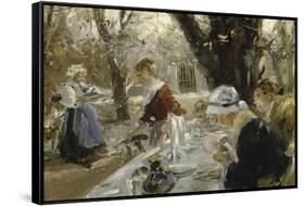 Beer Garden, about 1895-Arthur Langhammer-Framed Stretched Canvas