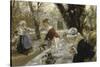 Beer Garden, about 1895-Arthur Langhammer-Stretched Canvas