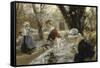 Beer Garden, about 1895-Arthur Langhammer-Framed Stretched Canvas