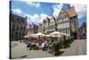 Beer Garden in Front of Old Hanse Houses on the Market Square of Bremen, Germany, Europe-Michael Runkel-Stretched Canvas