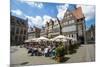 Beer Garden in Front of Old Hanse Houses on the Market Square of Bremen, Germany, Europe-Michael Runkel-Mounted Photographic Print