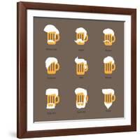 Beer Glass Hipster Character - Barflies. Beer Types Stylized Vector Illustrations.-radoma-Framed Art Print