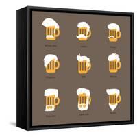 Beer Glass Hipster Character - Barflies. Beer Types Stylized Vector Illustrations.-radoma-Framed Stretched Canvas