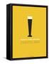 Beer Glass Yellow-NaxArt-Framed Stretched Canvas