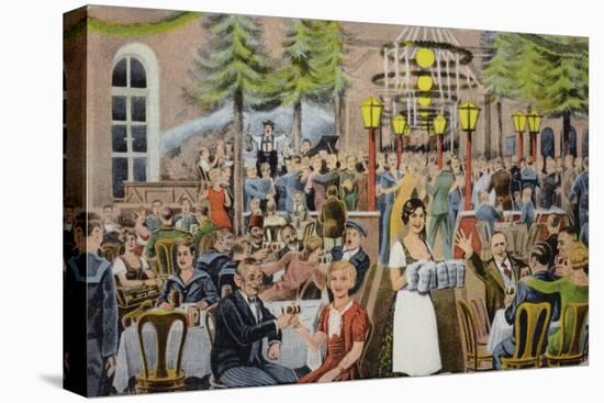 Beer Hall Scene, Germany-German School-Stretched Canvas