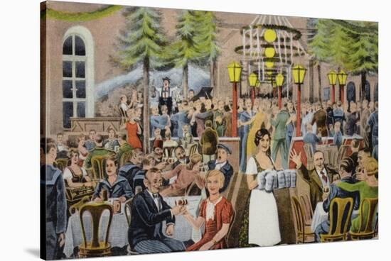 Beer Hall Scene, Germany-German School-Stretched Canvas