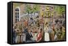 Beer Hall Scene, Germany-German School-Framed Stretched Canvas