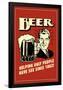 Beer Helping Ugly People Have Sex Since 1862 Funny Retro Poster-Retrospoofs-Framed Poster