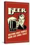 Beer Helping Ugly People Have Sex Since 1862 Funny Retro Poster-Retrospoofs-Stretched Canvas