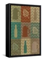 Beer Icons - Chevron Strips-Lantern Press-Framed Stretched Canvas