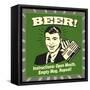 Beer! Instructions: Open Mouth, Empty Mug, Repeat!-Retrospoofs-Framed Stretched Canvas