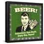 Beer! Instructions: Open Mouth, Empty Mug, Repeat!-Retrospoofs-Framed Poster