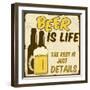 Beer Is Life, The Rest Is Just Details Poster-radubalint-Framed Art Print