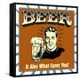 Beer! it Ales What Cures You!-Retrospoofs-Framed Stretched Canvas