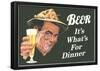 Beer It's What's for Dinner Funny Poster Print-null-Framed Poster