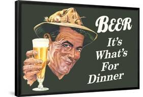 Beer It's What's for Dinner Funny Poster Print-Ephemera-Framed Poster