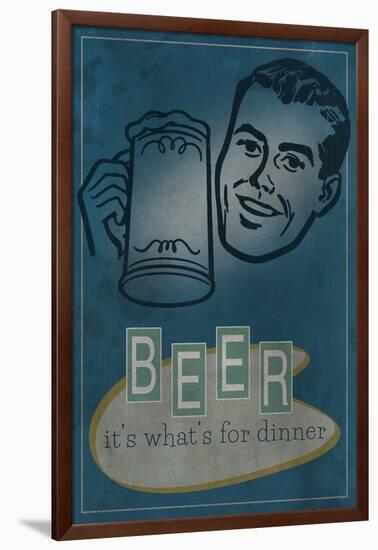 Beer it's What's for Dinner-Lantern Press-Framed Art Print