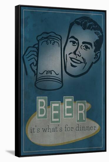 Beer it's What's for Dinner-Lantern Press-Framed Stretched Canvas