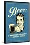 Beer Makes You See Double And Feel Single Funny Retro Poster-Retrospoofs-Framed Poster