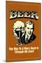 Beer Man's Heart Through His Liver Funny Retro Poster-Retrospoofs-Mounted Poster