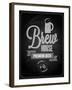 Beer Menu Design House Chalkboard Background-Pushkarevskyy-Framed Art Print